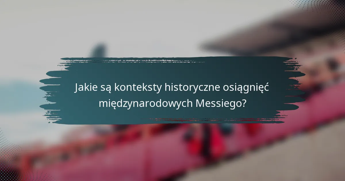 Jakie są konteksty historyczne osiągnięć międzynarodowych Messiego?