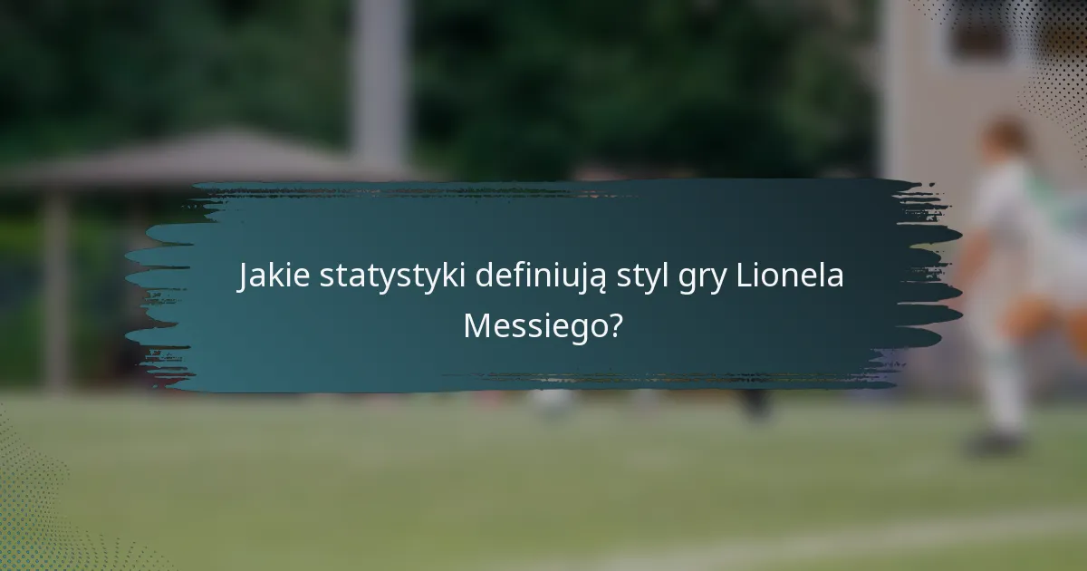 Jakie statystyki definiują styl gry Lionela Messiego?